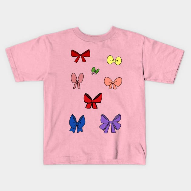 Ribbon Bows Sticker Sheet Kids T-Shirt by saradaboru